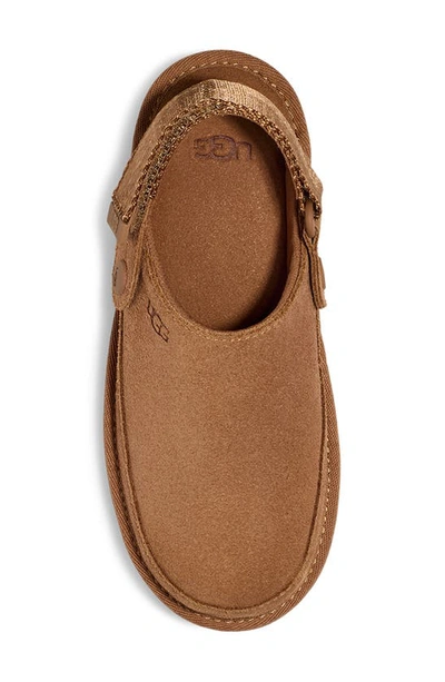 Ugg Kids Goldenstart Slingback Clog Flats In Chestnut