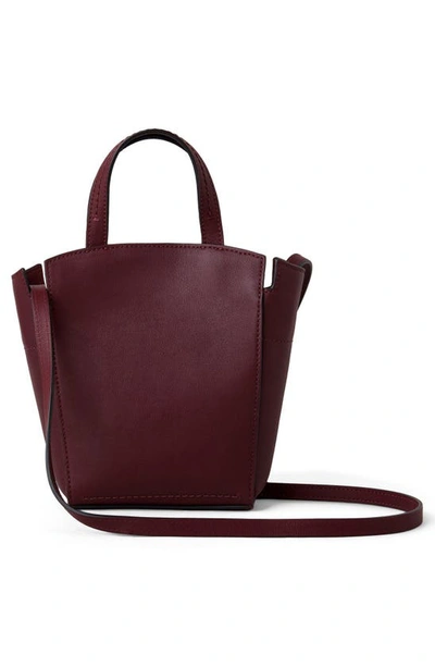 Shop Mulberry Mini Clovelly Leather Tote In Black Cherry