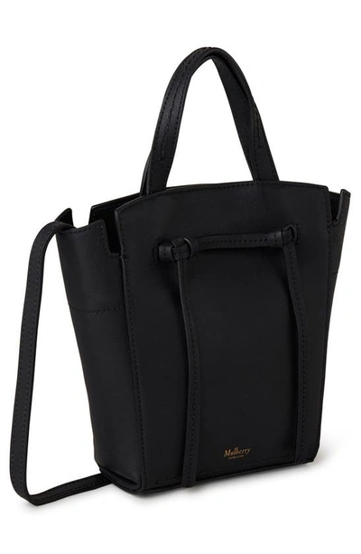 Shop Mulberry Mini Clovelly Leather Tote In Black
