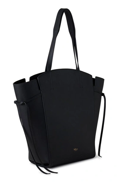 Shop Mulberry Clovelly Calfskin Leather Tote In Black