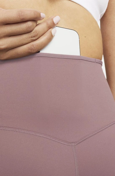 Nike Women's Go Firm-support High-waisted 7/8 Leggings With Pockets In Smokey Mauve/ Black