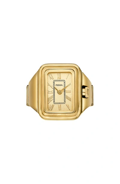 Shop Fossil Raquel Watch Ring, 14mm In Gold