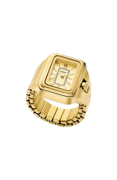 Shop Fossil Raquel Watch Ring, 14mm In Gold