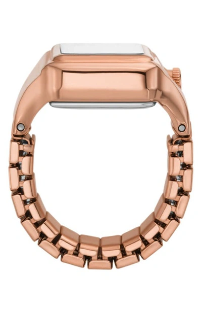 Shop Fossil Raquel Watch Ring, 14mm In Rose Gold