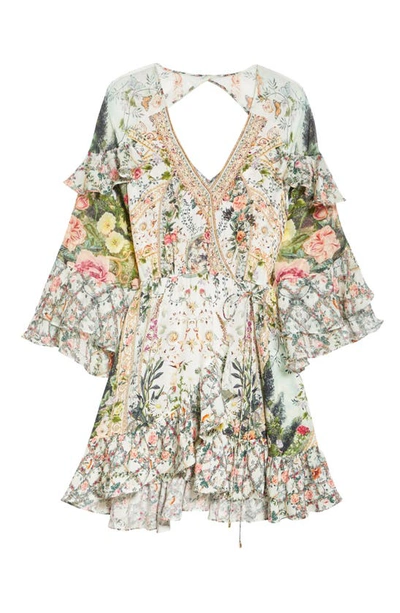 Shop Camilla Ruffle Silk Wrap Minidress In Renaissance Romance