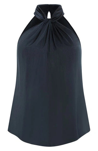 Shop City Chic Sexy Twist Sleeveless Top In Steel Blue