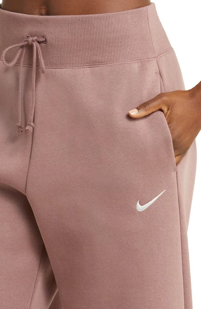 Shop Nike Sportswear Phoenix High Waist Wide Leg Sweatpants In Smokey Mauve/ Sail