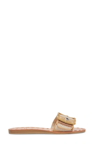 Dolce Vita Dasa Slide Sandal In Tan Multi Raffia
