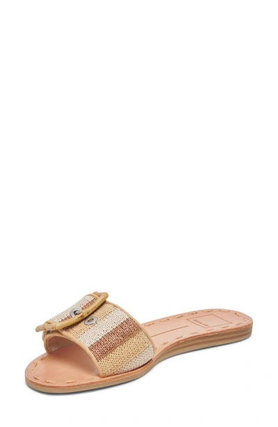 Dolce Vita Dasa Slide Sandal In Tan Multi Raffia