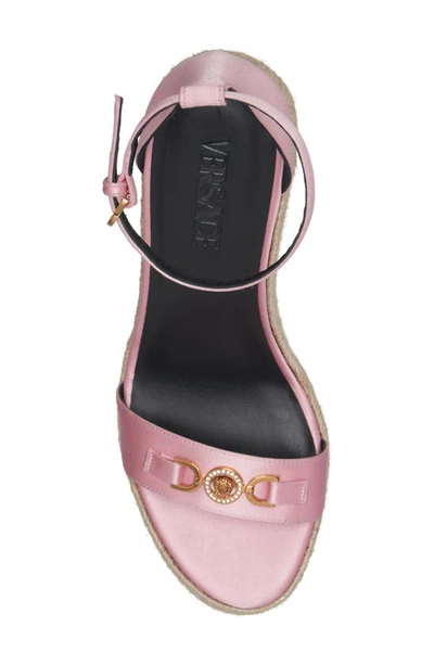 Shop Versace Medusa '95 Espadrille Platform Wedge Sandal In Rose