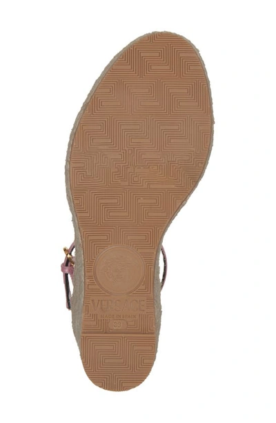 Shop Versace Medusa '95 Espadrille Platform Wedge Sandal In Rose