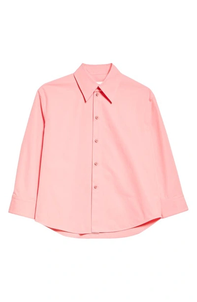 Shop Jil Sander Crop Cotton Poplin Button-up Shirt In 951 Peony Blush
