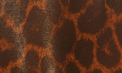Tom Ford Laminated Leopard Print Button-front Blouse In Camel