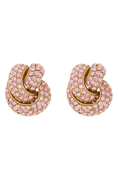 Shop Oscar De La Renta Love Knot Stud Earrings In Rose
