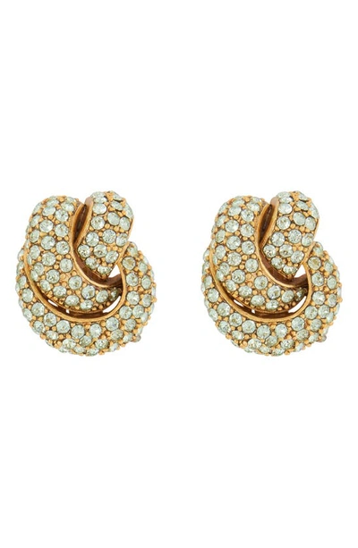 Shop Oscar De La Renta Love Knot Stud Earrings In Peridot