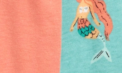 Shop Munki Munki Kids' Mermaids Fitted Three-piece Pajamas In Mint