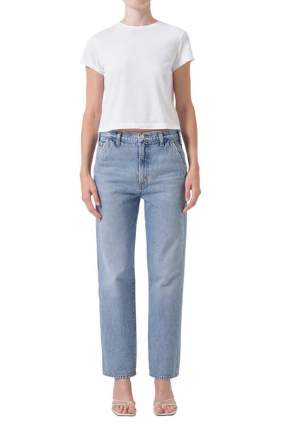 Shop Agolde Cooper High Waist Relaxed Straight Leg Organic Cotton Trouser Jeans In Command