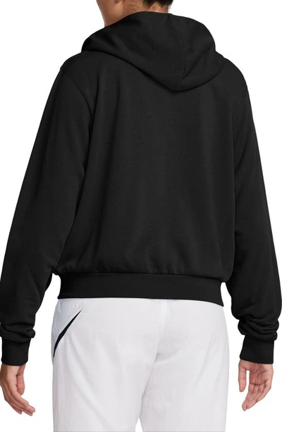 Shop Nike Sportswear Chill French Terry Full Zip Hooded Jacket In Black/ Sail