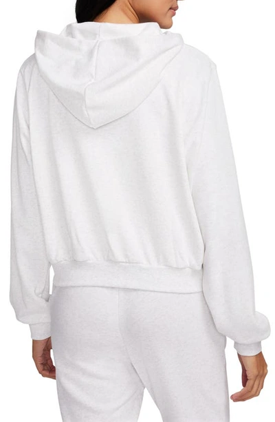 Shop Nike Sportswear Chill French Terry Full Zip Hooded Jacket In Birch Heather/ Light Orewood