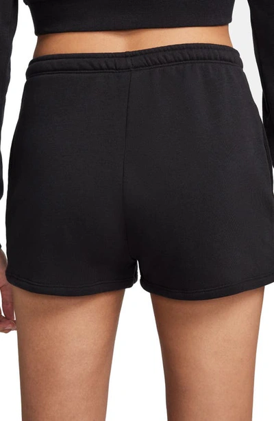 Shop Nike Chill High Waist French Terry Shorts In Black/ Sail