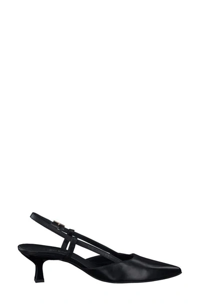 Shop Paul Green Tabitha Slingback Pointed Toe Pump In Black Leather