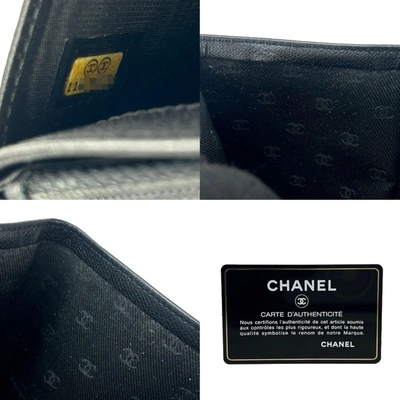 CHANEL Pre-owned Coco Button Black Leather Wallet  ()
