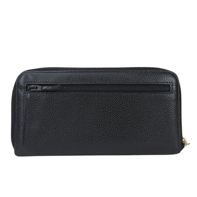 Pre-owned Chanel Coco Mark Black Leather Wallet  ()