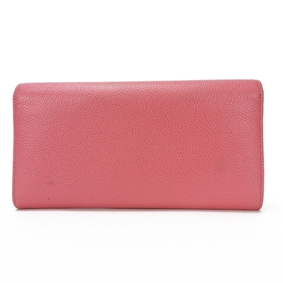 Pre-owned Chanel Coco Mark Pink Leather Wallet  ()