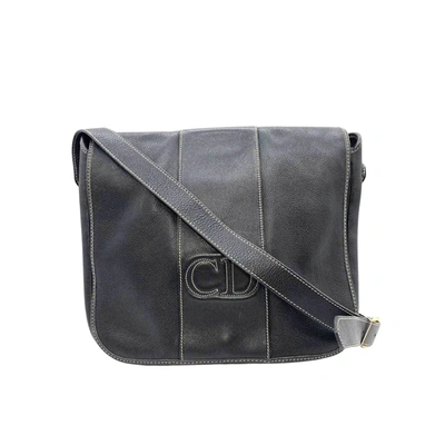 Shop Dior Cd Black Leather Shopper Bag ()