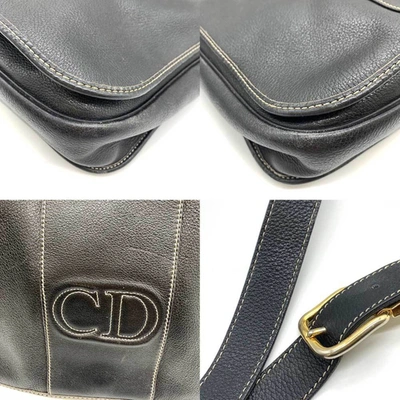 Shop Dior Cd Black Leather Shopper Bag ()