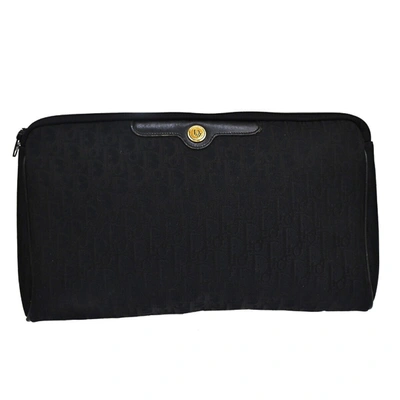 Shop Dior Trotter Black Canvas Clutch Bag ()