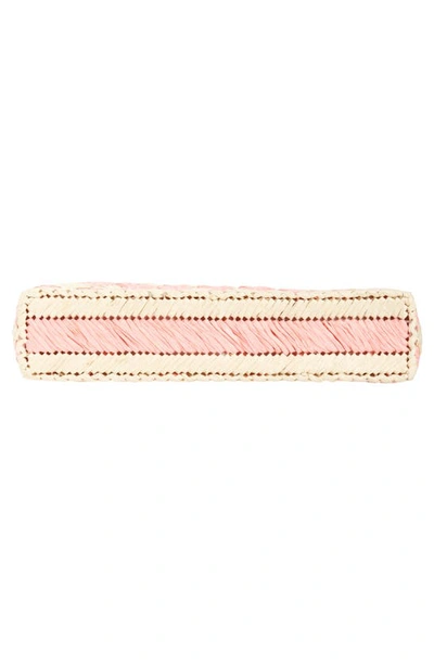 Shop Btb Los Angeles Bria Straw Clutch In Natural/ Rose