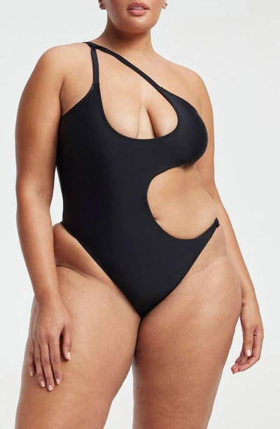 Shop Good American Miami Cutout One-piece Swimsuit In Black001