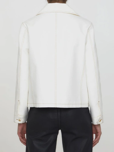 Shop Gucci Cotton Denim Jacket In White