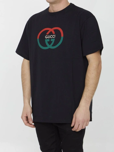 Shop Gucci Cotton Jersey T-shirt In Black