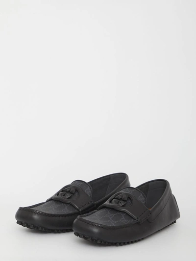 Shop Gucci Driver Loafers In Black