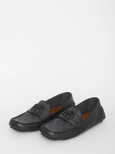 Shop Gucci Driver Loafers In Black