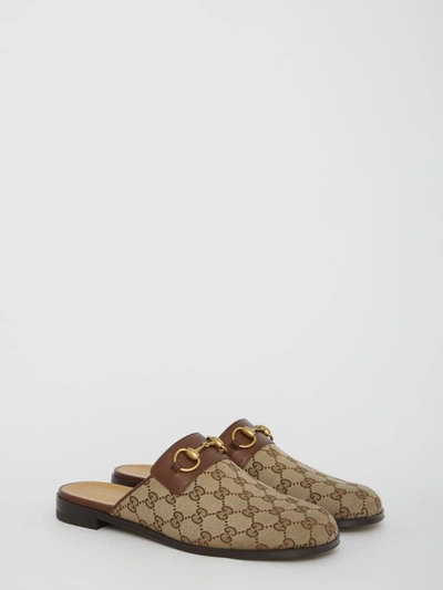 Shop Gucci Gg Horsebit Sandals In Beige