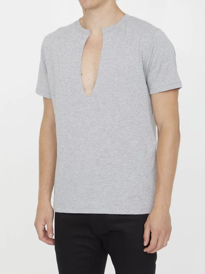 Shop Gucci Grey Cotton T-shirt