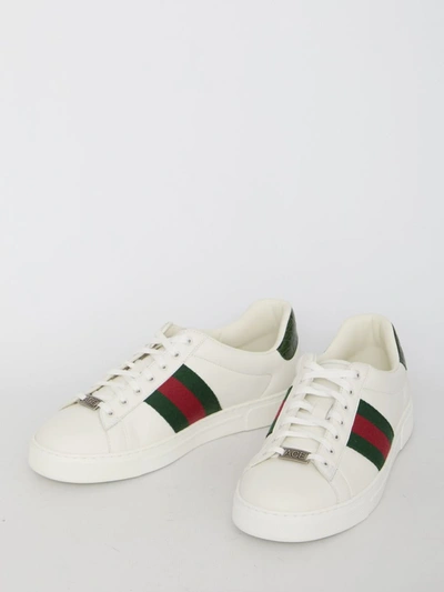 Shop Gucci Ace Sneakers In White