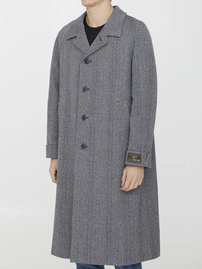 Gucci Houndstooth Coat In Black