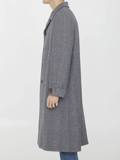 Gucci Houndstooth Coat In Black