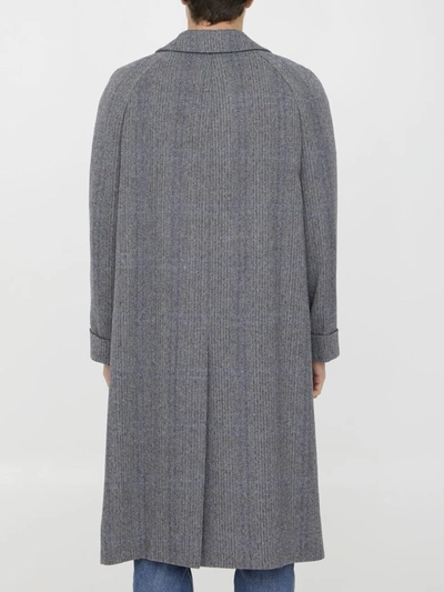 Gucci Houndstooth Coat In Black