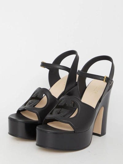 Shop Gucci Interlocking G Sandals In Black