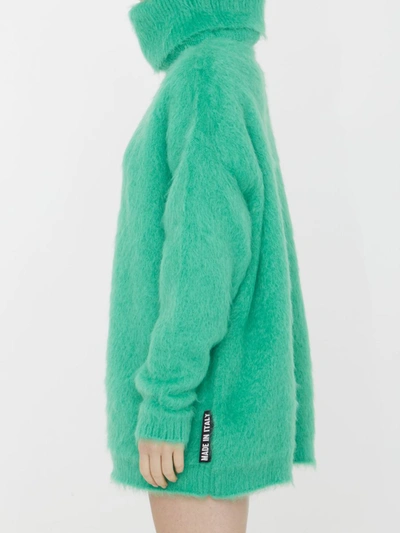 Shop Gucci Mohair Sweater Dress In Green