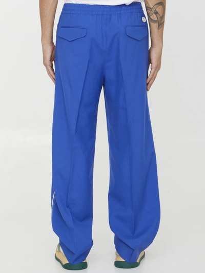 Shop Gucci Mohair Wool Pants In Blue