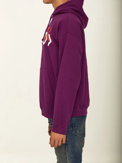 Shop Gucci Printed Purple Hoodie