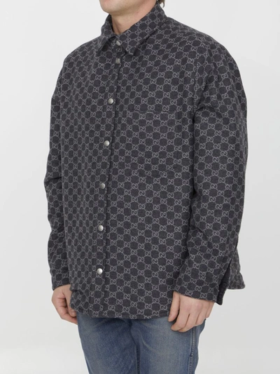 Shop Gucci Reversible Shirt In Grey