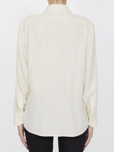Shop Gucci Silk Jacquard Shirt In Cream