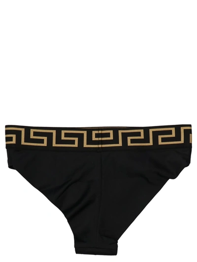 Shop Versace ‘greca' Bikini Bottoms In Black